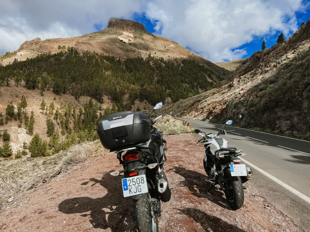 two motorcycles at teide national park