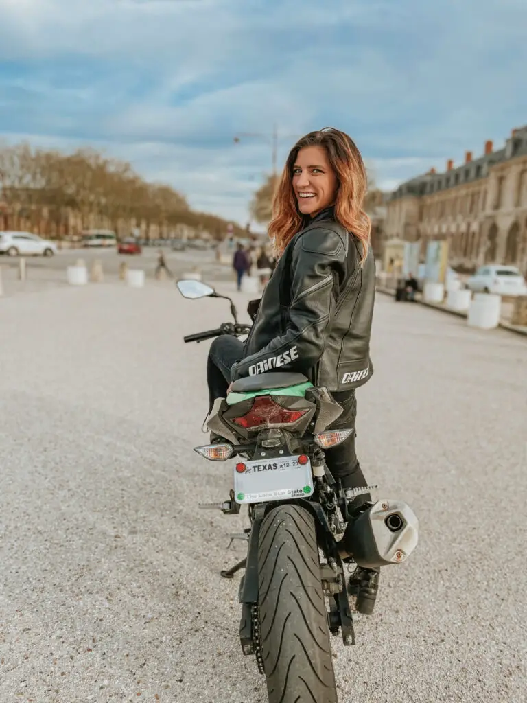 girl on motorbike in France