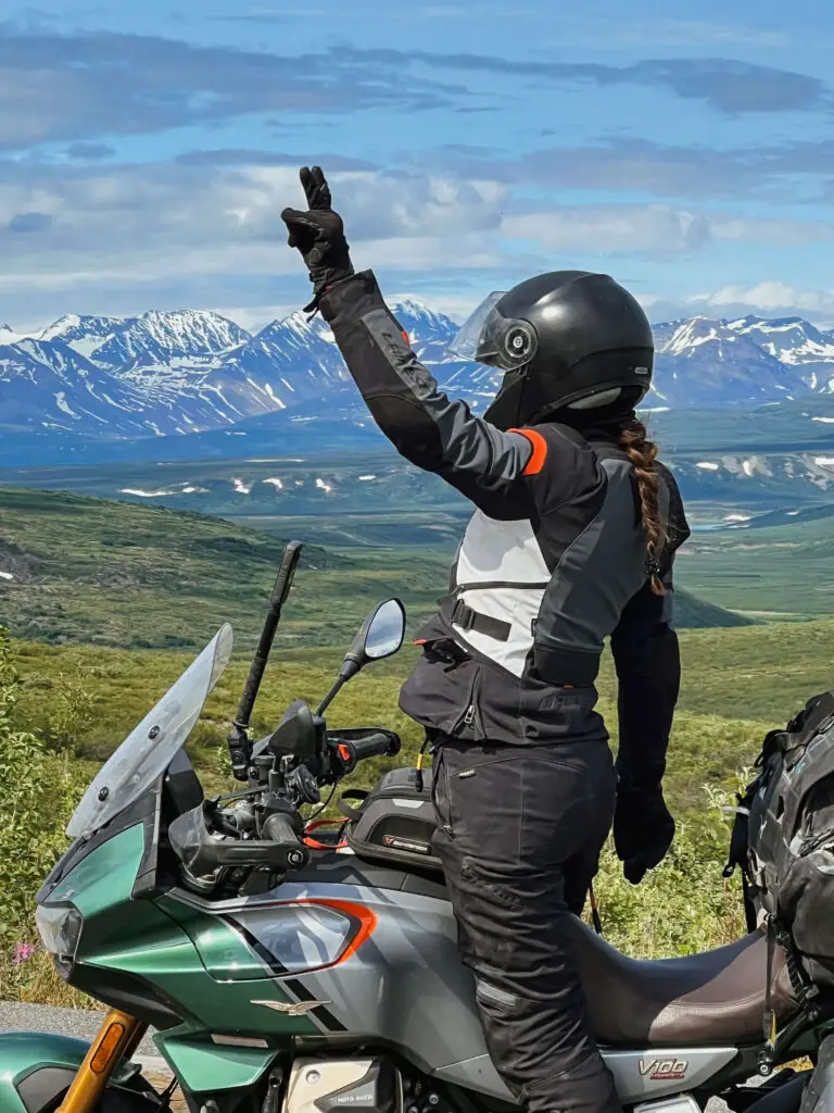 girl with motorcycle helmet