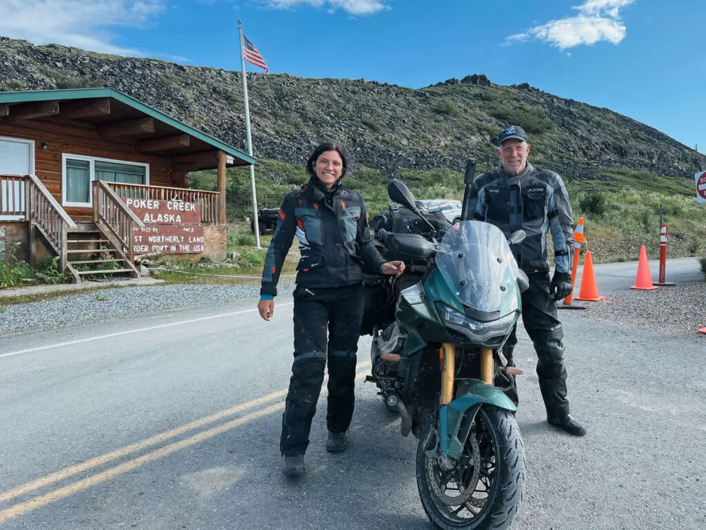 dad and daughter on alaska motorcycle trip